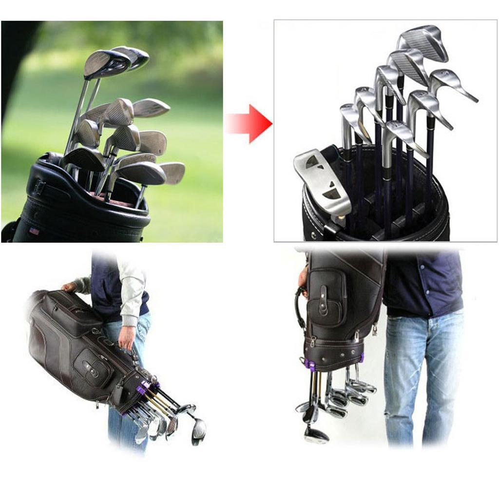 Black 14PC Golf Club Organizers Putter Bag Clip Holder Iron Driver Protector