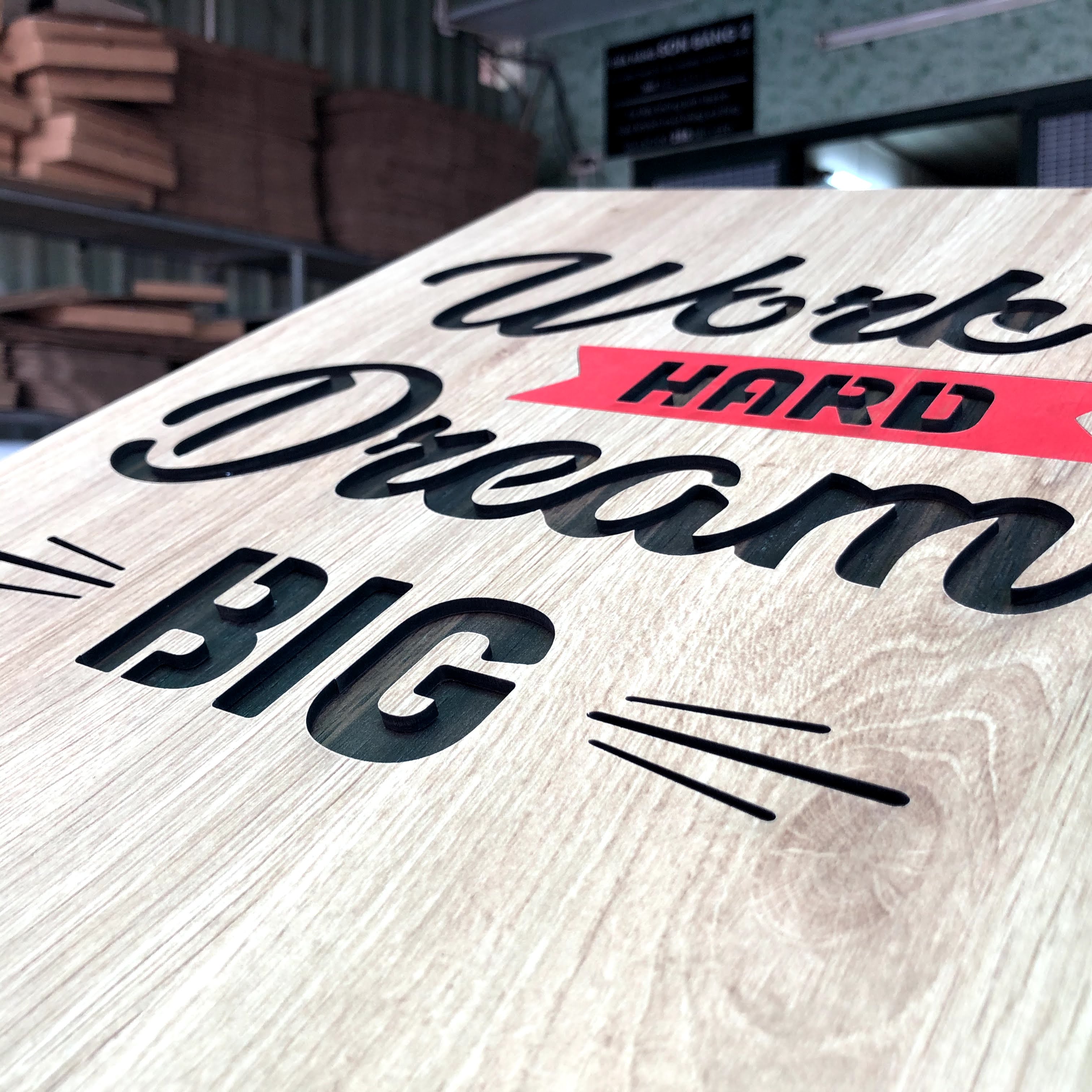 Motivational inspirational painting TBIG075: Work Hard Dream Big