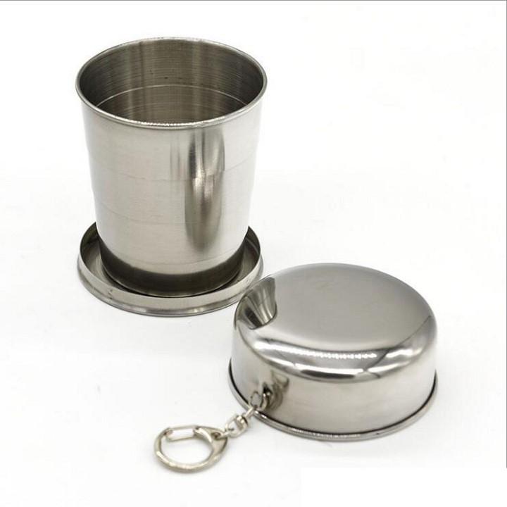 Cốc inox cá nhân gấp gọn sáng tạo, ly uống nước du lịch gấp gọn