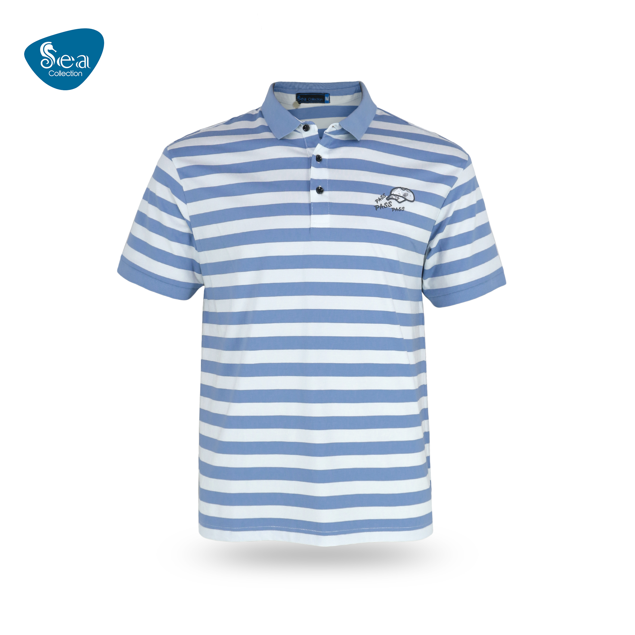 Áo thun polo nam Sea Collection sọc thêu Nón 9021