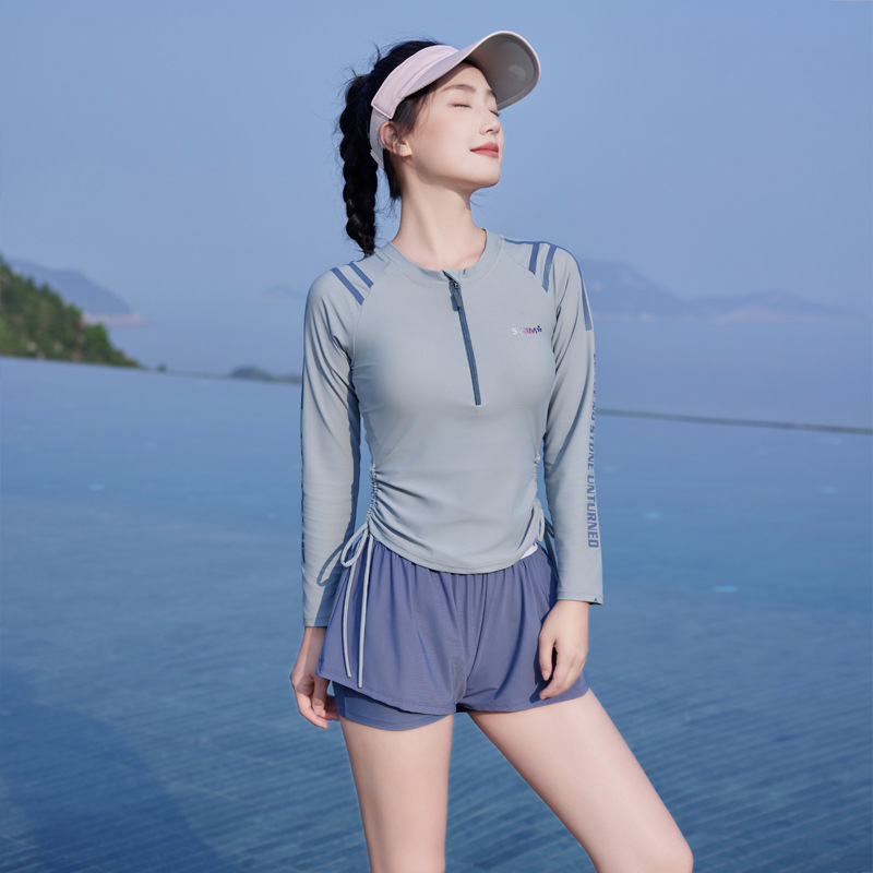 Đồ Bơi Nữ Rời Dài Tay Dây Rút Eo  Cao Cấp