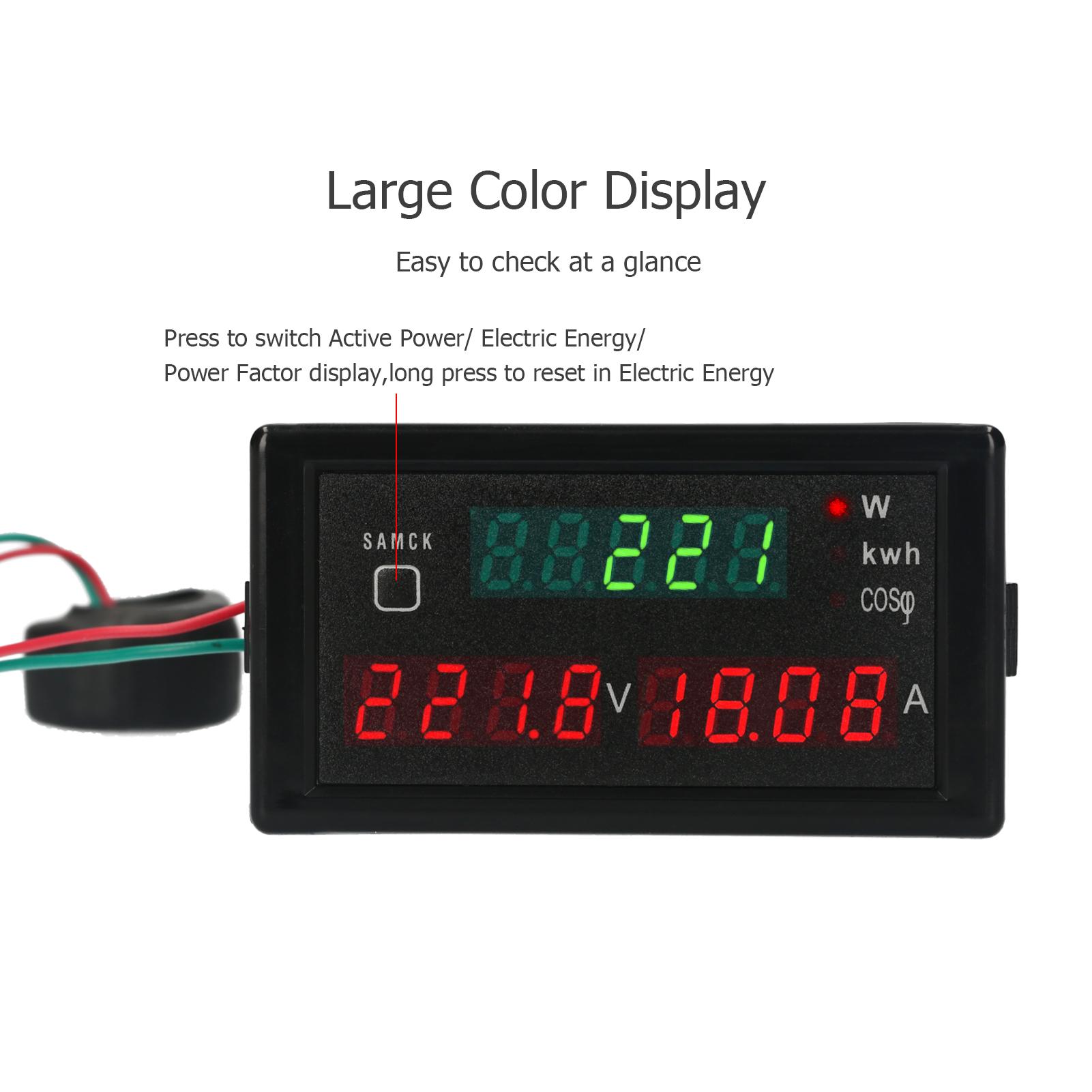AC 80-300V Digital Voltmeter Ammeter Mini AC Digital Multimeter Current Voltage Active Power Electric Energy Power