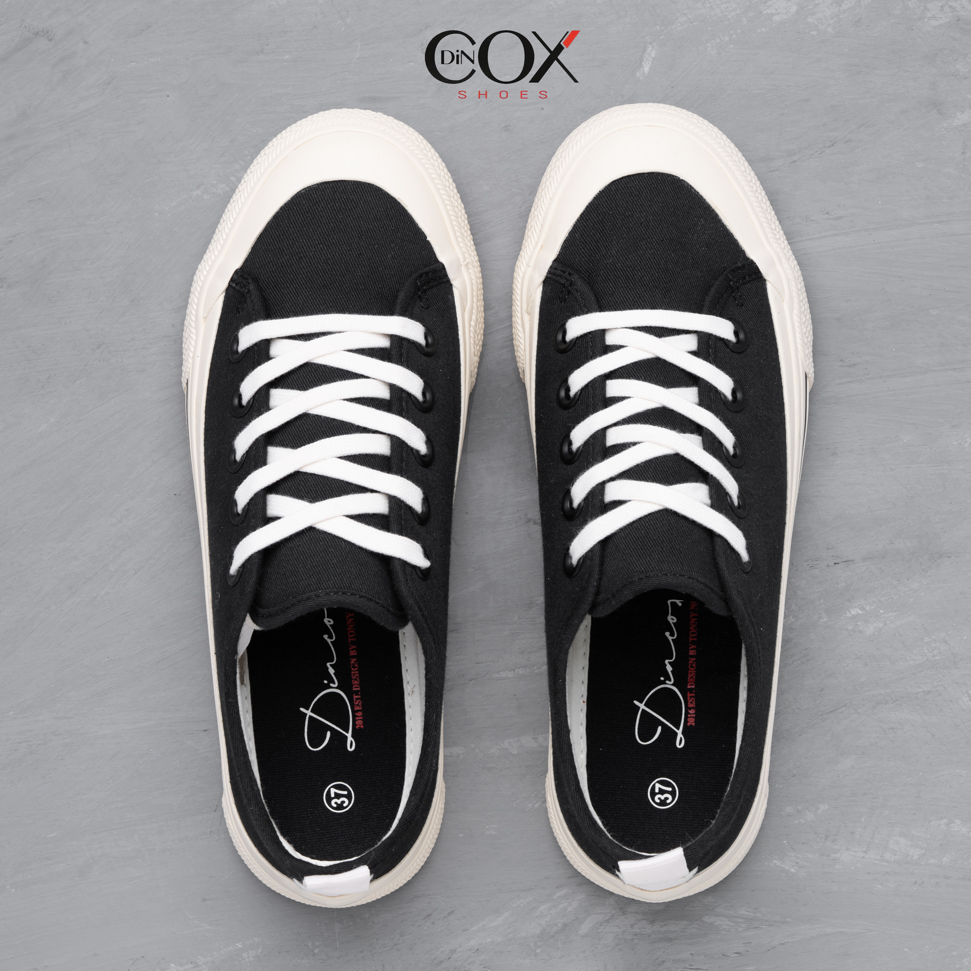 Giày Sneaker Vải Nữ DINCOX C20 Nữ Tính Sang Trọng Black