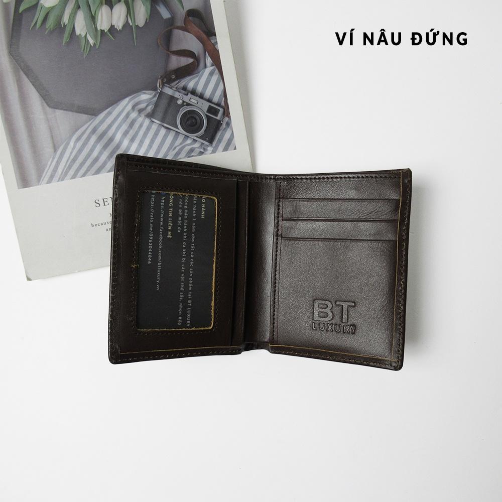 Ví nam mini kiểu ví đứng - Làm từ da bò 100% - Kích thước nhỏ gọn tiện lợi - bảo hành 2 năm - Ví da BTLXURY