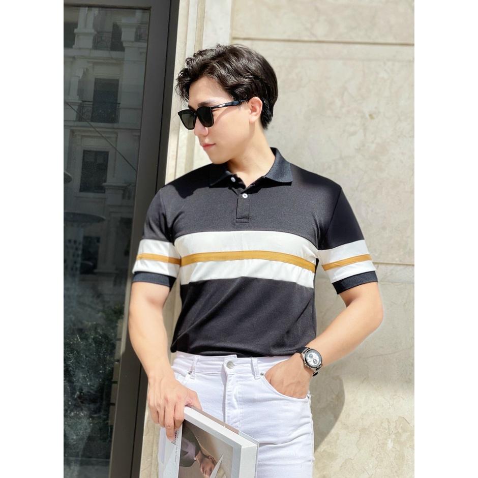 Áo thun cá sấu nam phối màu, áo thun polo nam có cổ thời trang vải mềm mịn, thấm hút tốt - HK235