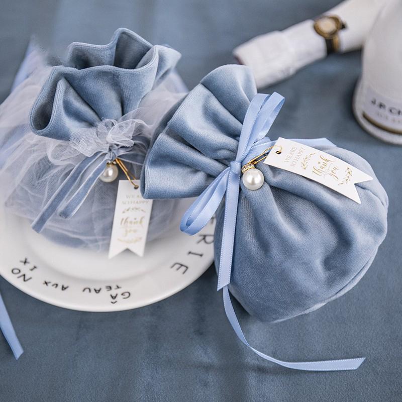 Túi nhung dây rút đính hạt xinh xắn dùng đựng quà tặng Classy NOEL, lễ tết, đám cưới T758