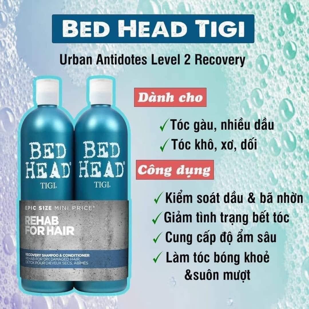 CẶP GỘI XẢ TIGI  XANH DƯƠNG - dành cho tóc khô, xơ, rối cấp độ 2 750ML X 2 ( KHÔNG XUẤT HÓA ĐƠN ĐỎ )