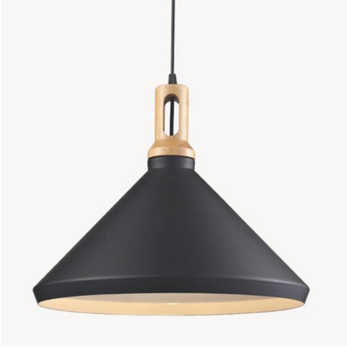 Đèn thả trang trí nội thất ABC phong cách Bắc Âu đui vân gỗ đẹp mắt - Tặng kèm bóng LED chuyên dụng