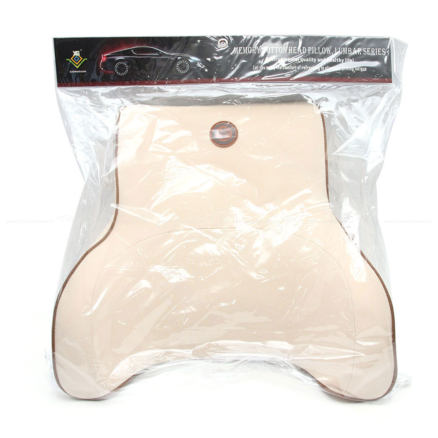 Tựa Lưng Ô Tô Cao Su Non Vải Nỉ CIND G002 Màu Kem
