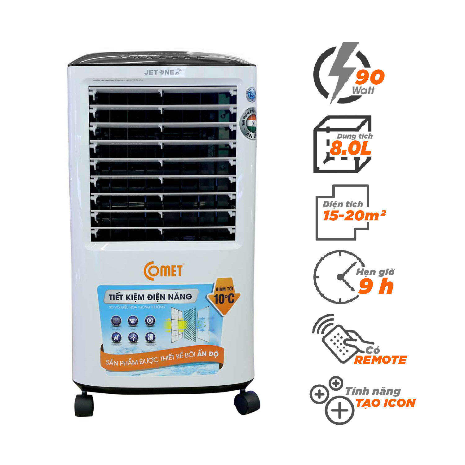 Quạt điều hòa Không Khí Comet CM8830 90W - Hàng Chính Hãng