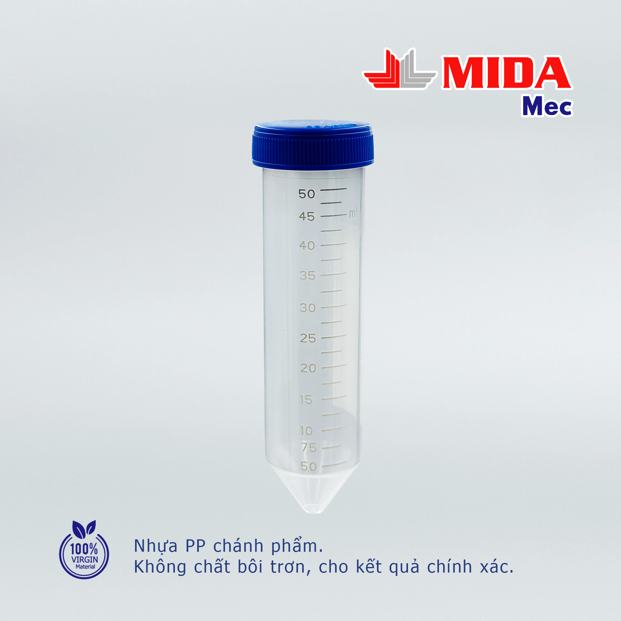 Ống ly tâm 50ml Mida Mec nắp rời đóng gói 25 cái/bao