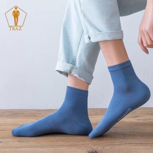 Tất cổ cao nữ nam TRAZ trơn chất vải mềm dày thoáng khỉ vớ nữ nam cổ cao Unisex phong cách Hàn Quốc