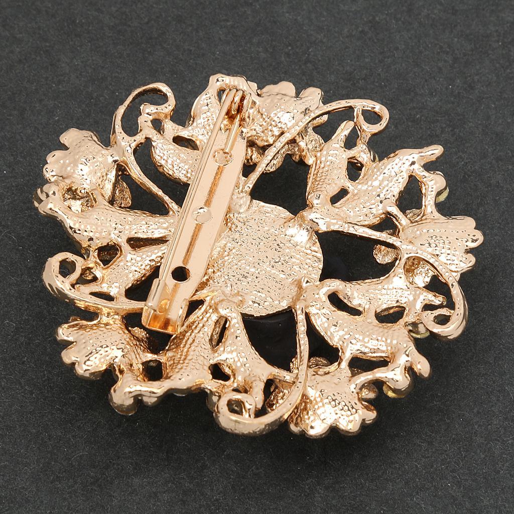 Diamante Rhinestone Flower Brooch for Wedding  Clip Scarf Buckle