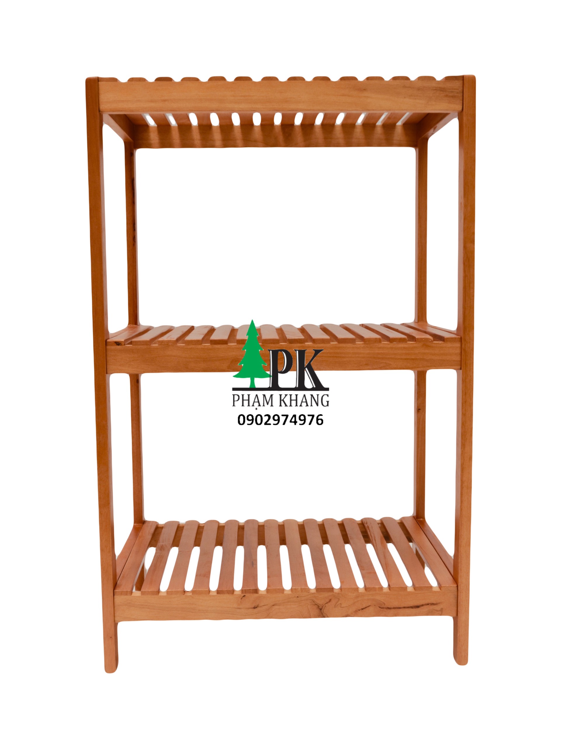 Kệ lò vi sóng Hàn Quốc Start Decor 3 tầng - Gỗ cao su tự nhiên màu Gỗ Tự Nhiên/ Vàng Cherry - Kích thước rộng 50 cm