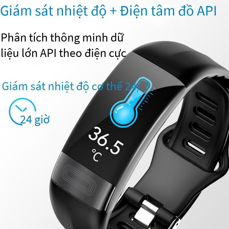 Phong cách mới nhất Vòng đeo tay đo nhiệt độ thông minh P11 PLUS oxy trong máu Điện tâm đồ huyết áp khi ngủ thể thao chống thấm nước đếm bước đa chức năng