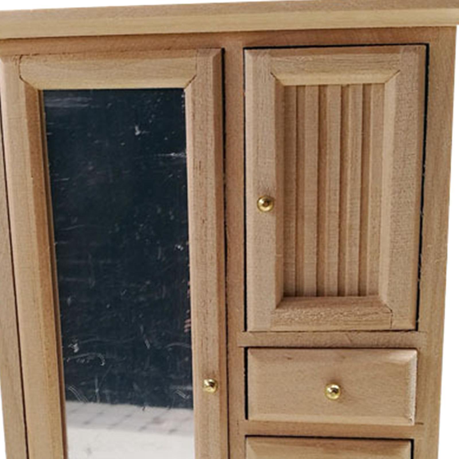 1:12 Dollhouse Furniture White Cabinet Room Bedroom Shelf
