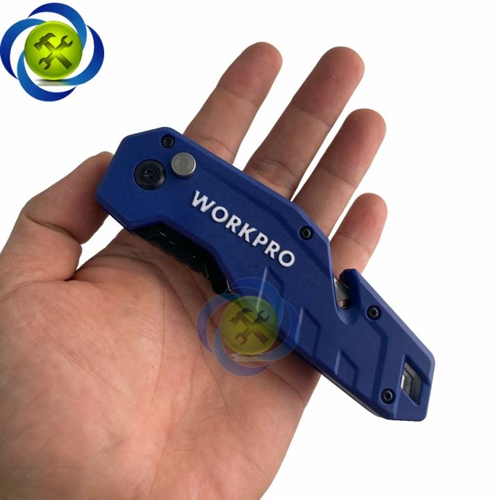 Dao rọc cáp gấp gọn Workpro WP211008 cán nhựa thay lưỡi nhanh