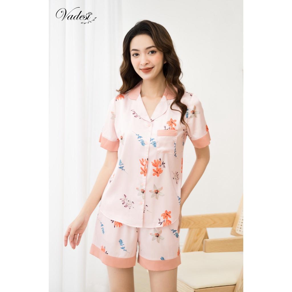 Bộ Pijama Đùi Nữ Mặc Nhà Chất Liệu Lụa Luxury Cao Cấp Họa Tiết Sang Đẹp Mát Mềm