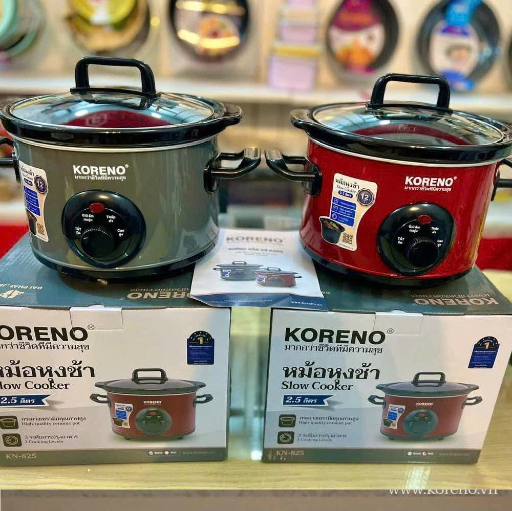 Nồi nấu chậm, kho cá, ninh xương Koreno Thái Lan 2.5L KN-825 - hàng chính hãng