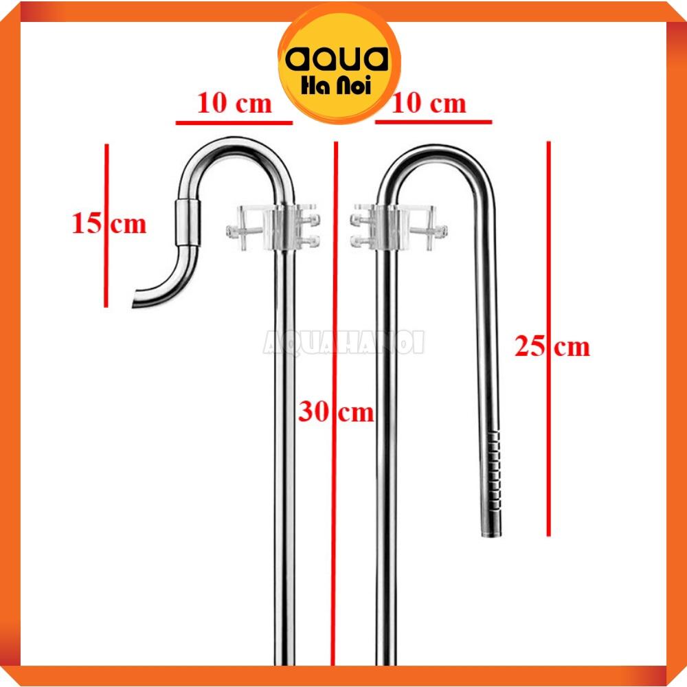 Bộ In out inox 304 - Đầu out xoay 360 độ - Không lọc váng - Phi 12/16mm - Tăng thẩm mĩ cho máy lọc hồ thủy sinh