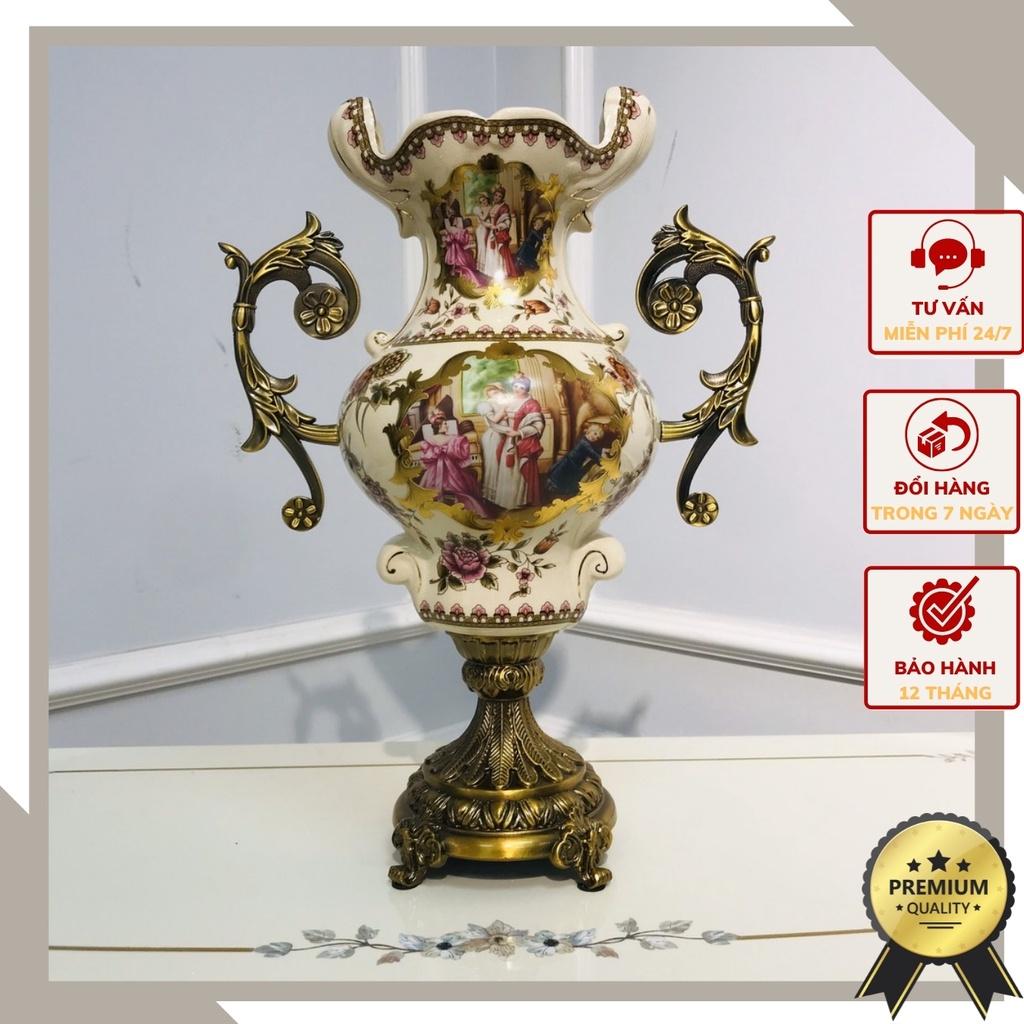 Bình cắm hoa CB24-BH2 họa tiết châu âu hình người tân cổ điển size cao 45 cm.