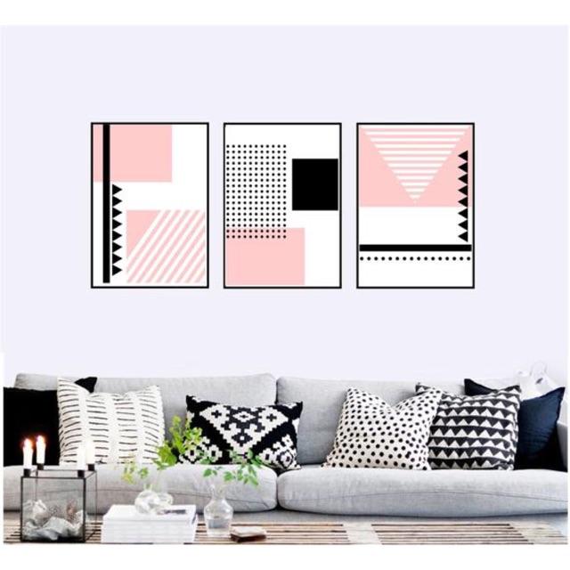 Hình khối - tranh canvas decor kt40x60cmx3