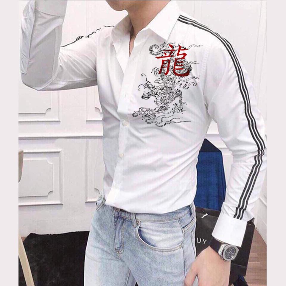 Áo Sơ Mi Nam Hàn Quốc Họa Tiết Rồng