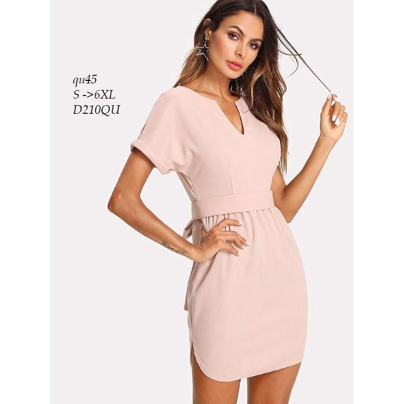 DRESS133 ĐẦM LAI BẦU THẮT NƠ EO