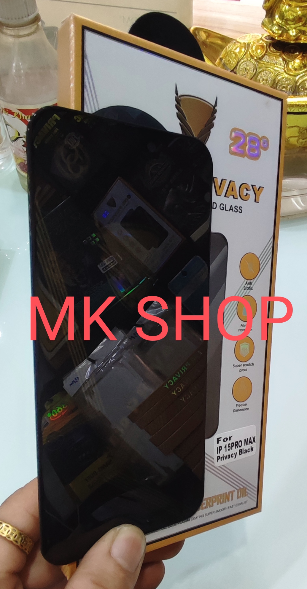 Miếng dán cường lực chống nhìn trộm OG dành cho Iphone 15 Promax/ 15 Plus/ 15 Pro / 15 - Hàng Chính Hãng