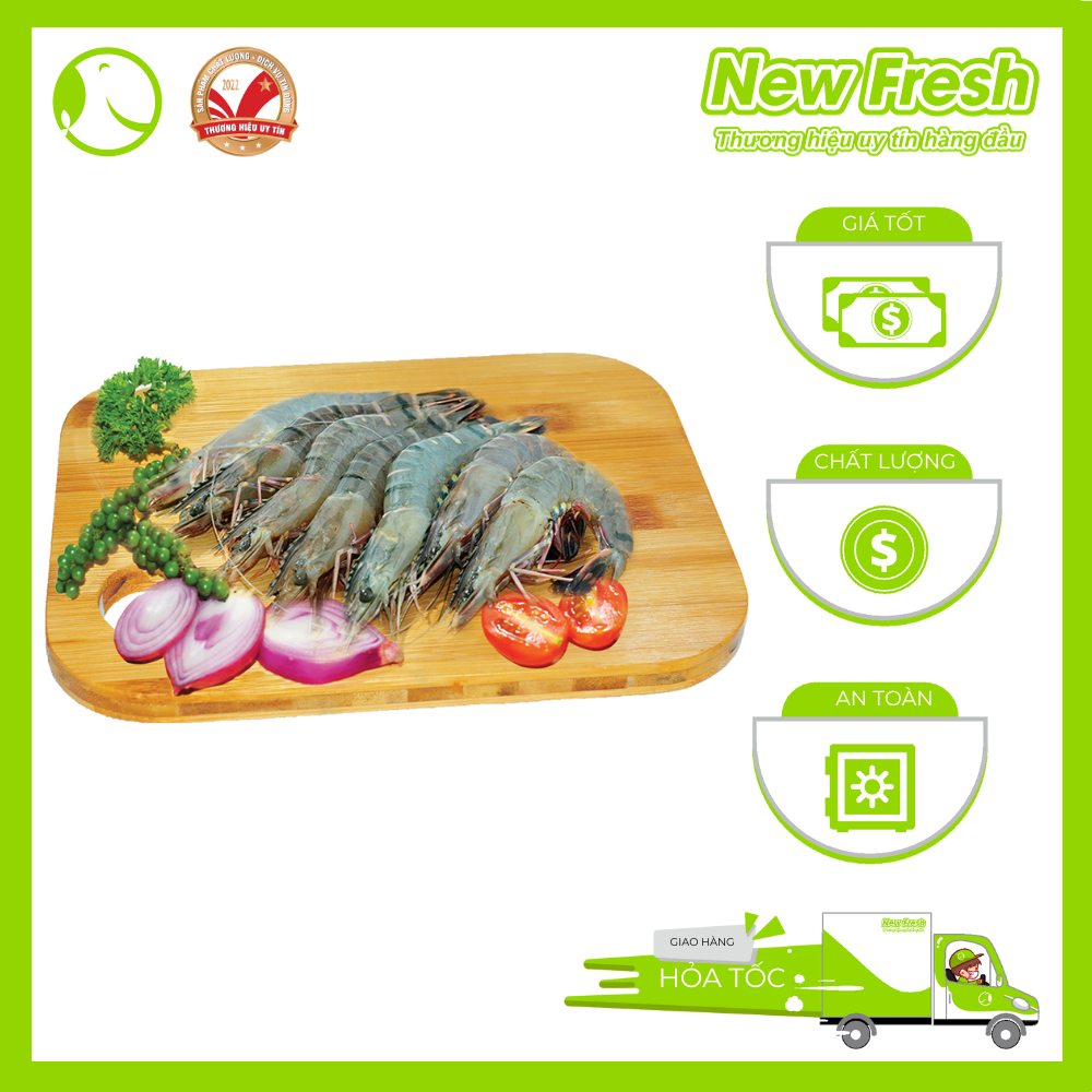 Tôm Sú Sinh Thái Nguyên Con Size 30-40 Con Hộp 1Kg