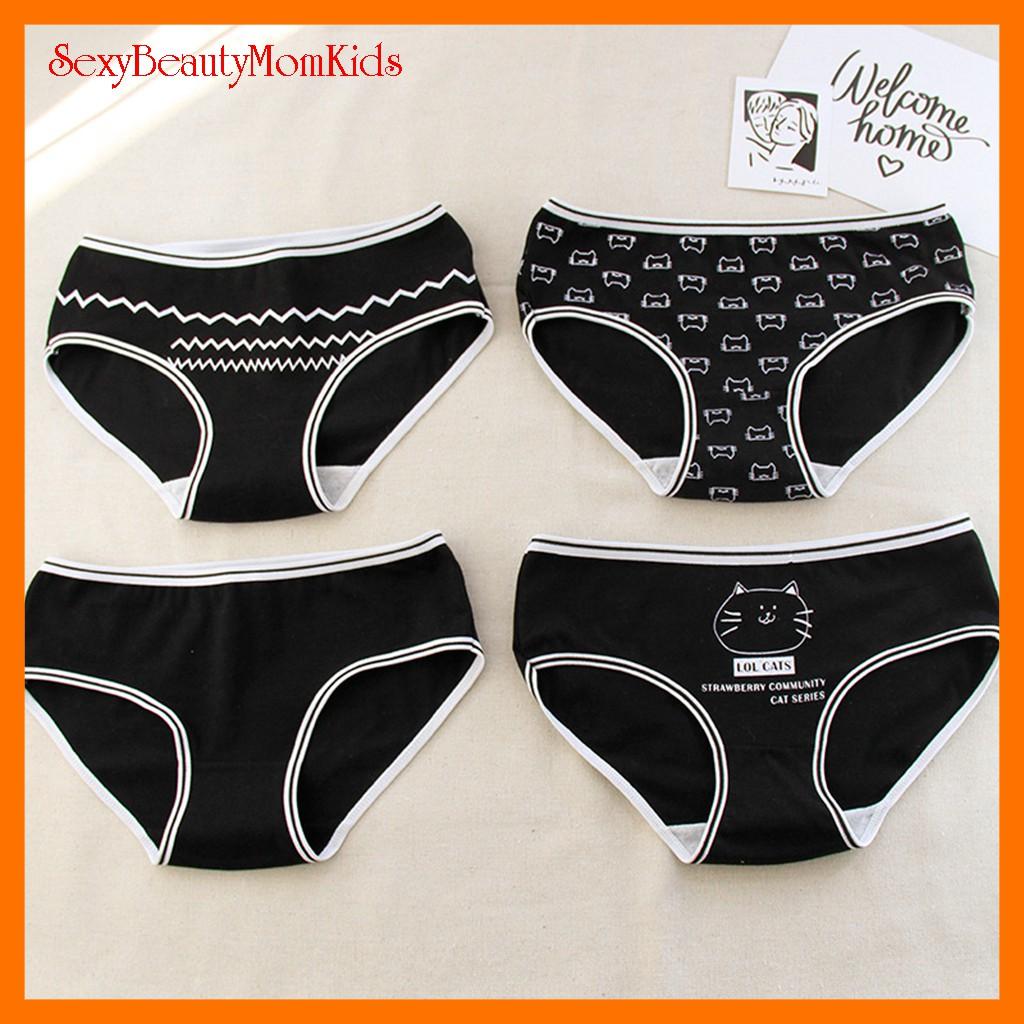 Combo 4 Quần Lót Nữ Gợi Cảm Hình Mèo Đen
