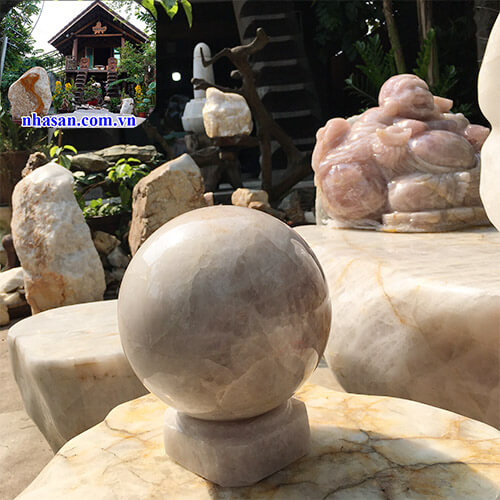 Quả Cầu Phong Thủy Đá Thạch Anh Hồng Tự Nhiên Khử Tia Ác Xạ QC770 nặng 7kg đường kính 17cm – Vật phẩm phong thủy may mắn