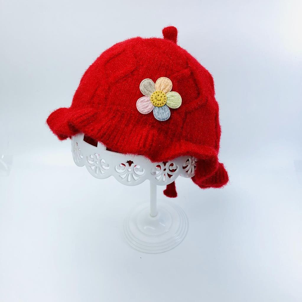 Mũ len cho bé gái, nón len cho bé sơ sinh đính hoa cực xinh - HOT