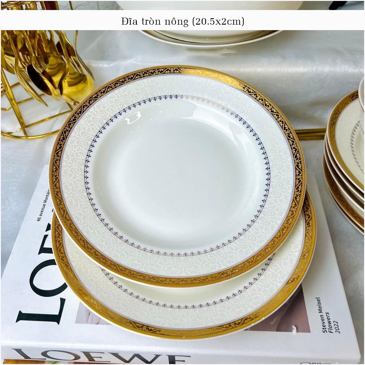 Bộ bát ăn cơm SỨ XƯƠNG Giang Tây cao cấp 56 chi tiết - Bộ chén ăn cơm sang trọng, tinh tế - Bát đĩa mỏng nhẹ nhưng cứng trong và cách nhiệt tốt. Mã GS15