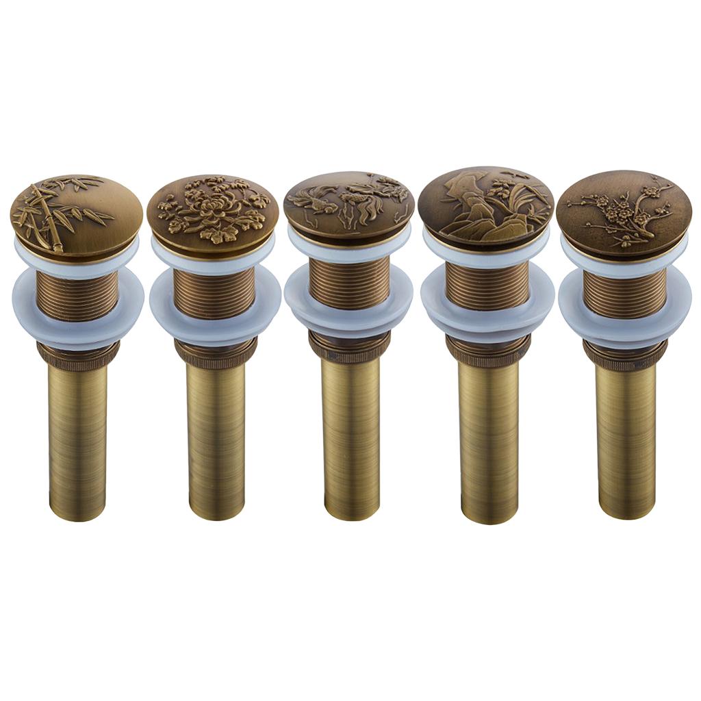 Bathroom Sink Up Drain Assembly without Overflow, Durable, Bamboo