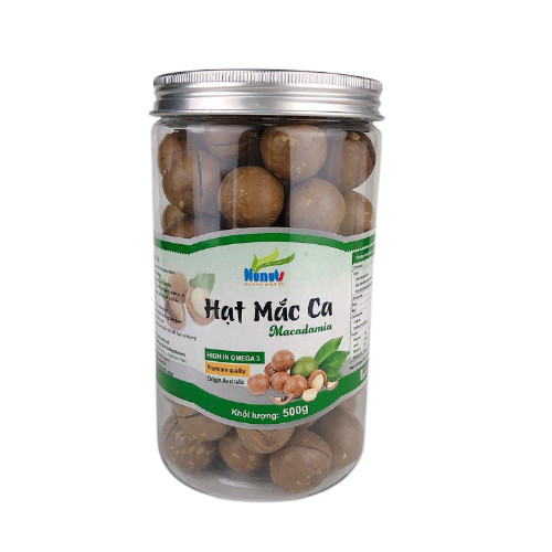 (SIÊU TIẾT KIỆM) 1kg Hạt macca Úc nứt vỏ, NGUYÊN VỊ, đã sấy giòn, ăn vặt mẹ bầu cực ngon Nunuts ( 2 hũ 500g).