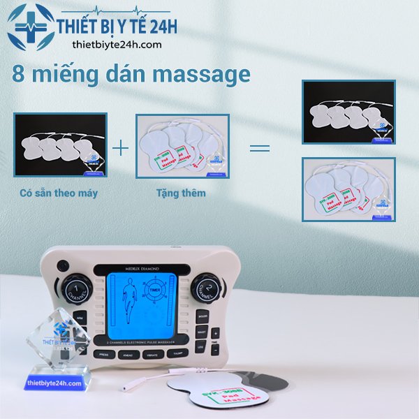 Máy Massage Xung Điện Trị Liệu 4 Miếng Dán Kết Hợp Bấm Huyệt Nhào Xoa Bóp Rung Đấm Giảm Đau Lưu Thông Khí Huyết SYK-308B