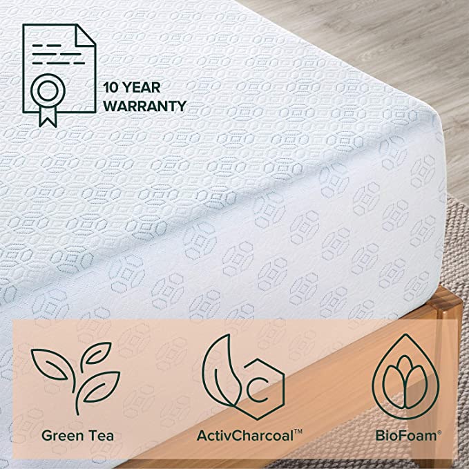 Nệm foam cuộn hút chân không Gel Mát cao cấp Zinus - Gel-Infused Foam Mattress 25cm