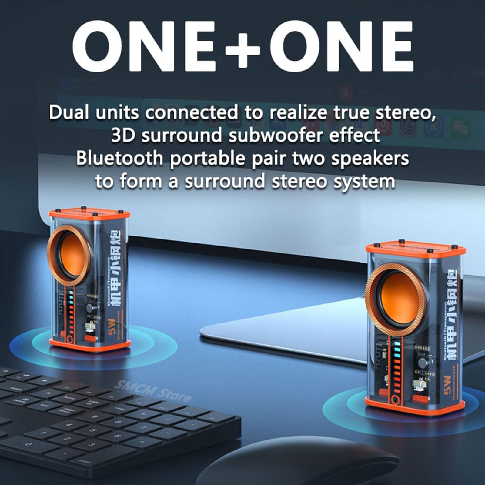 Loa âm nhạc mecha trong suốt K07 tương thích Bluetooth 5.0 USB không dây loa âm thanh 3 LED Modes 600mAh cho màu của bữa tiệc: 1PC-Orange
