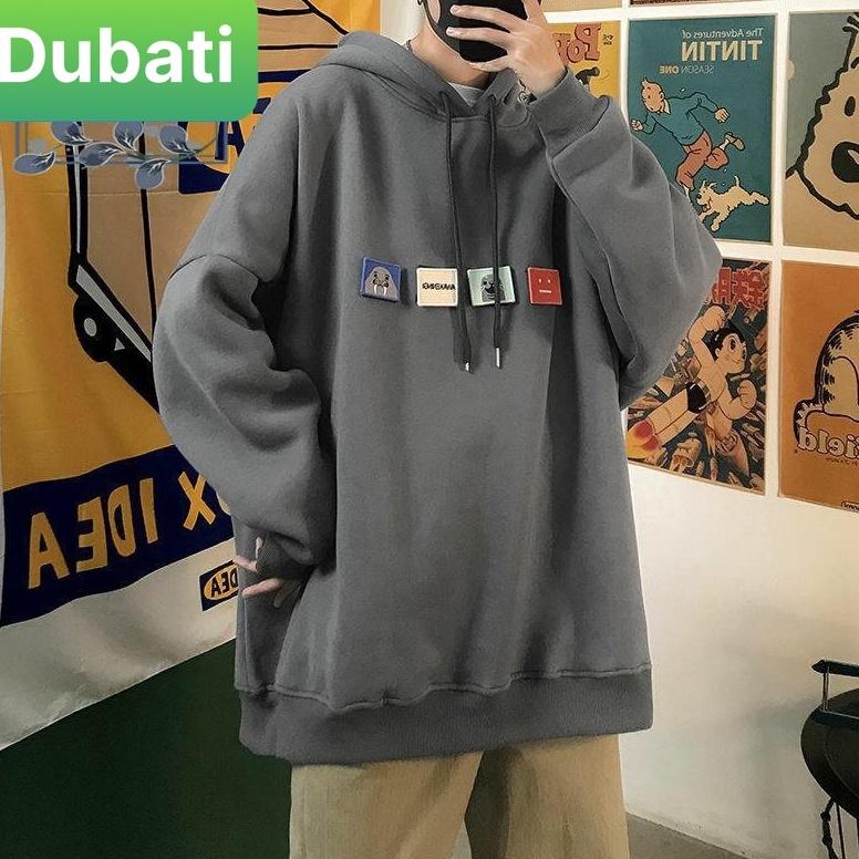 ÁO KHOÁC HOODIE CHẤT VẢI MỀM MỊN LOGO PATCH STICKERR NHẬT BẢN FROM RỘNG VẢI DÀY- DUBATI FASHION