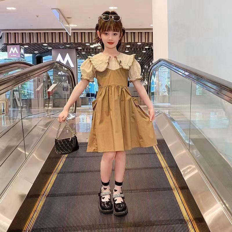 DONGSHOP HOT Váy mùa hè cho bé gái 2023 Váy công chúa thời trang cho bé gái Váy cổ búp bê mùa hè