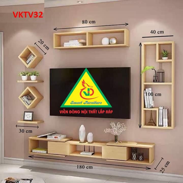 Bộ Kệ Ti Vi Treo Tường Trang Trí VKTV32