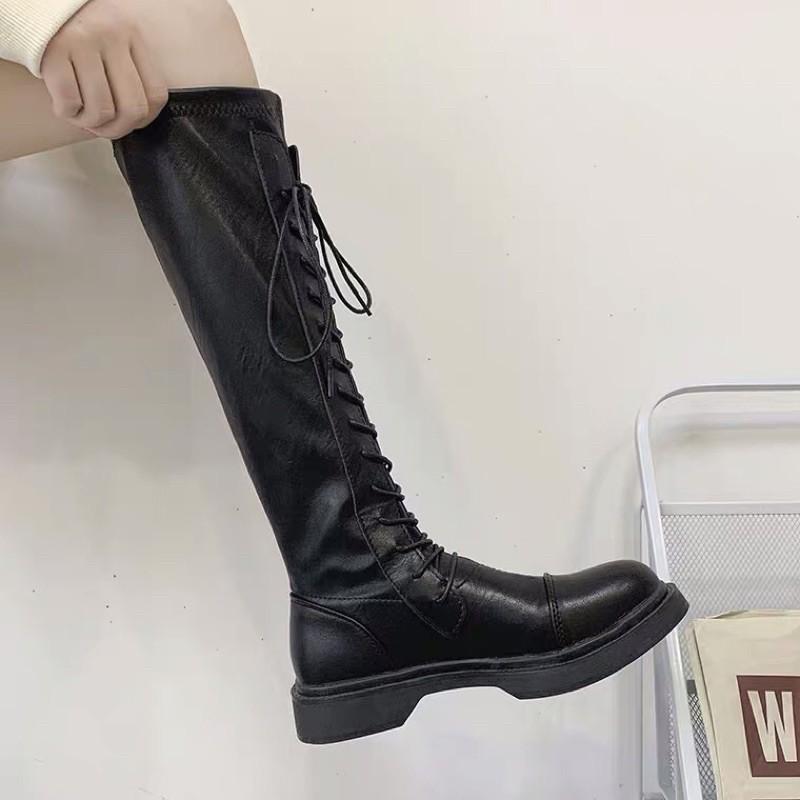 (Sẵn 36 38 39 40)Boots đùi nữ đan dây cao ôm chân sang chảnh - 2 ảnh thật cuối