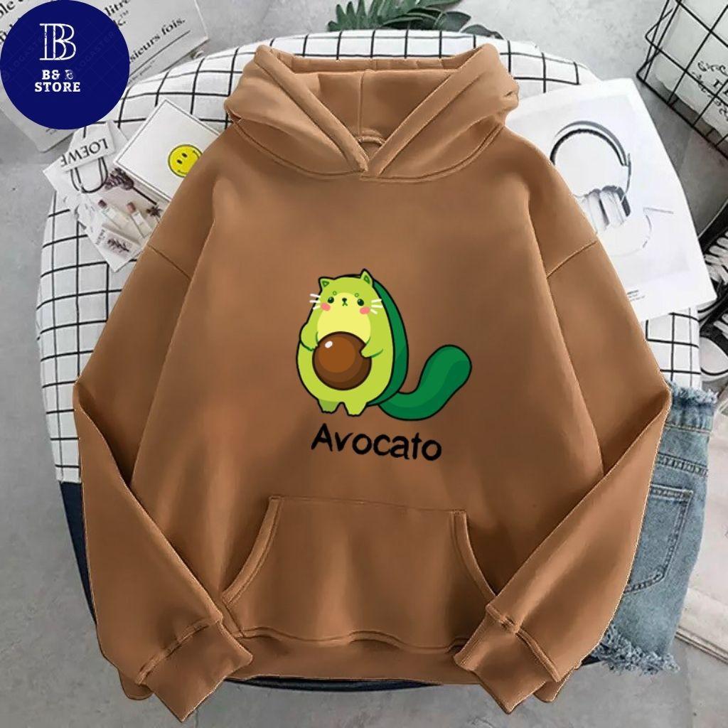 ÁO KHOÁC HOODIE NỈ UNISEX IN BƠ AVOCATO FORM RỘNG NAM NỮ NHIỀU MÀU