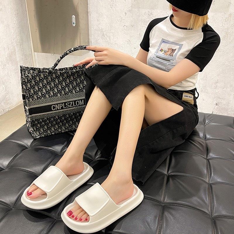 Dép bánh mỳ nữ LEAP Dép độn đế cao 3cm ulzzang
