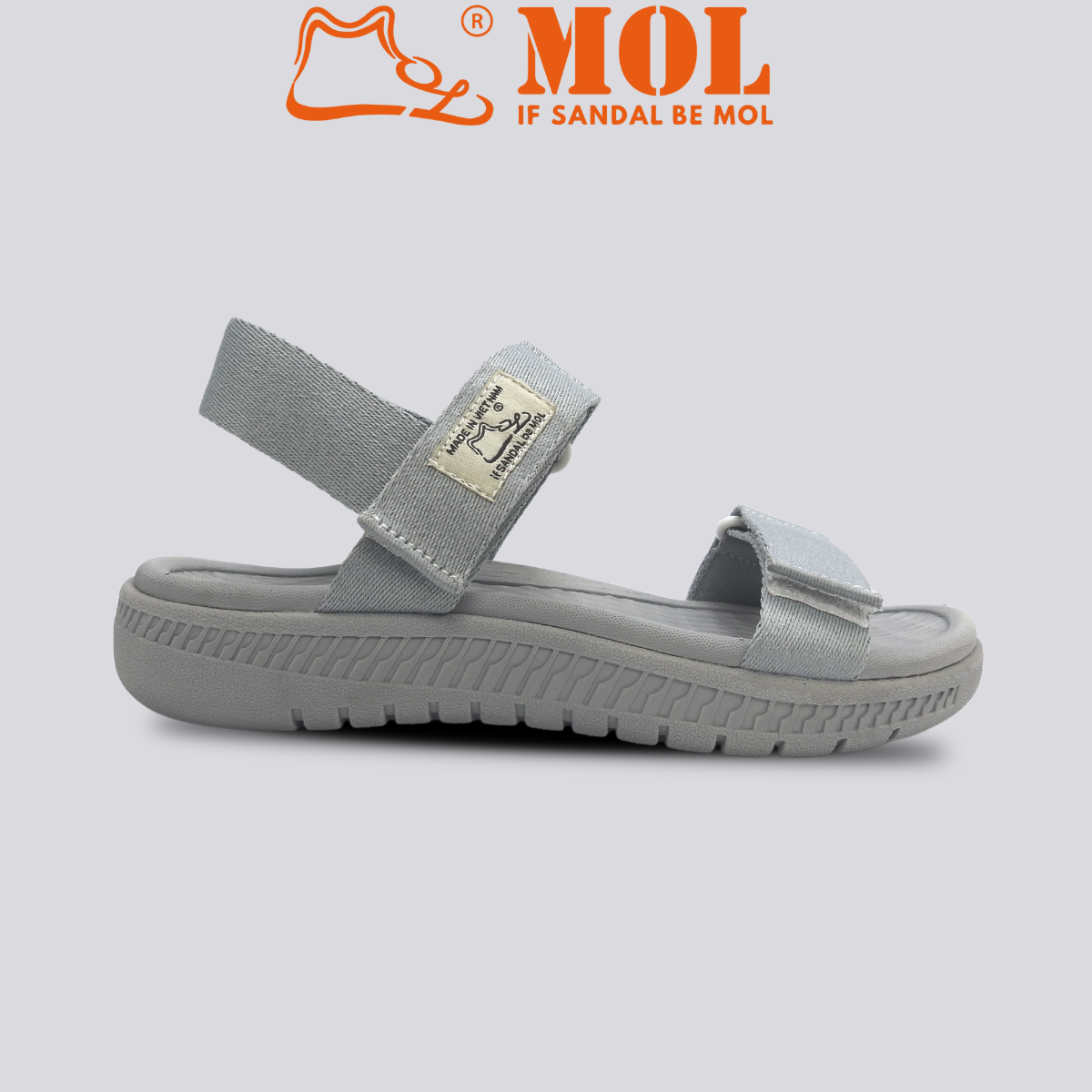 Giày sandal nữ hiệu MOL 2 quai ngang MS3G màu xám