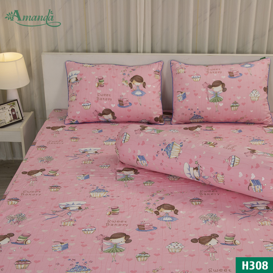 Bộ chăn ra gối cotton Hàn Quốc mềm mịn không xù lông