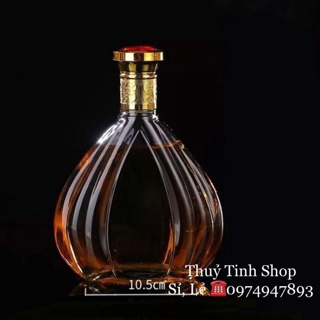 Chai, Bình Đựng Rượu Thủy Tinh Đẹp Cao Cấp 500ml. Mẫu Quạt
