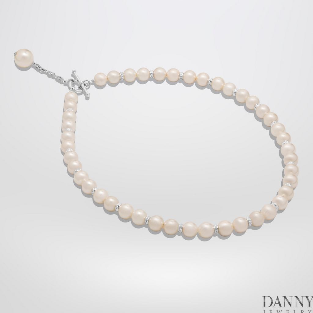 Vòng Cổ Danny Jewelry Ngọc Ốc Phối Bạc 925 Xi Rhodium D6235100012