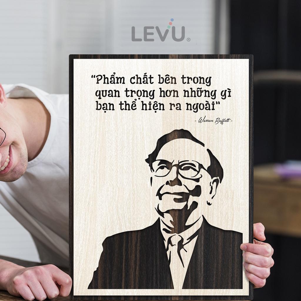 Tranh Quotes lời khuyên của Warren Buffett bằng gỗ khắc chữ LEVU NT10